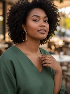Gold Geometric Hoop Earrings